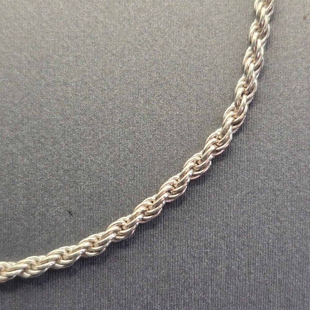 VTG HAN Sterling Silver Rope Chain 30" 925 Italy Designer Necklace - Picture 3 of 9